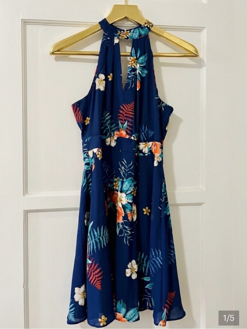 NWT Express Blue Floral Dress